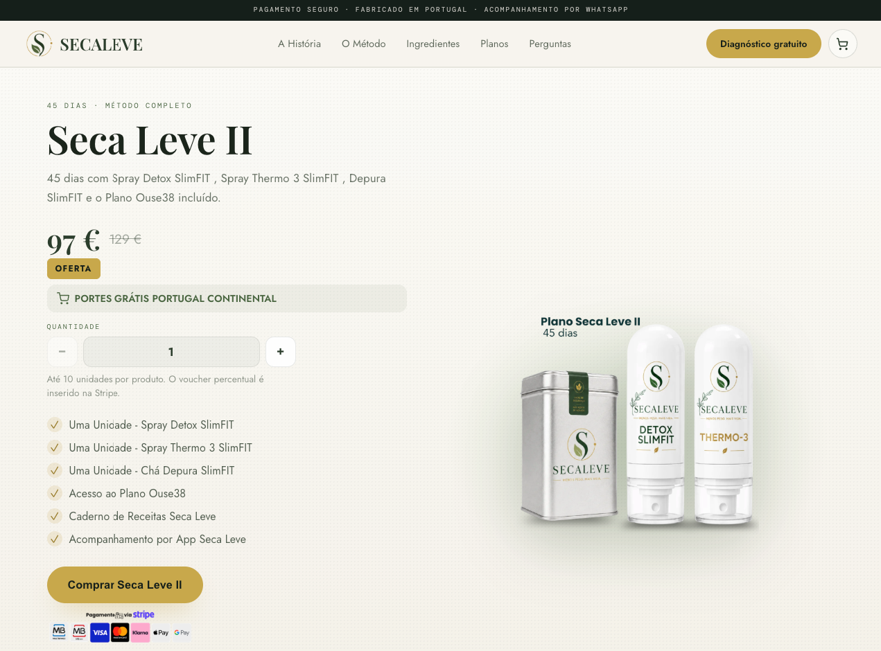 Página de produto Seca Leve II